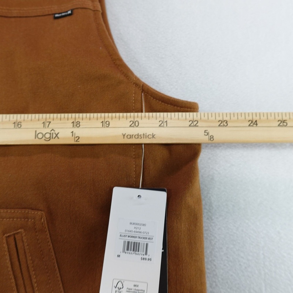 NWT Elliot Sloan/ Ben Grillo Hurley Vest Mens Brown Canvas Pocket Street Dragon - Picture 9 of 16
